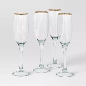 4pc Champagne Glass Set Gold - Threshold.